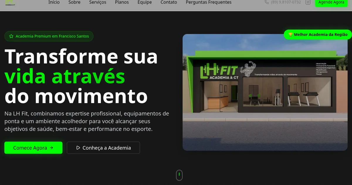 LH FIT — Site para Academia e CT